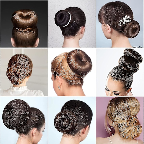 3-pack Snabb Hårdonut Bun Band Maker Hårdonut Verktyg Snap Hårrulle Kvinnor Hårförmare Skum Snap Rulle brown