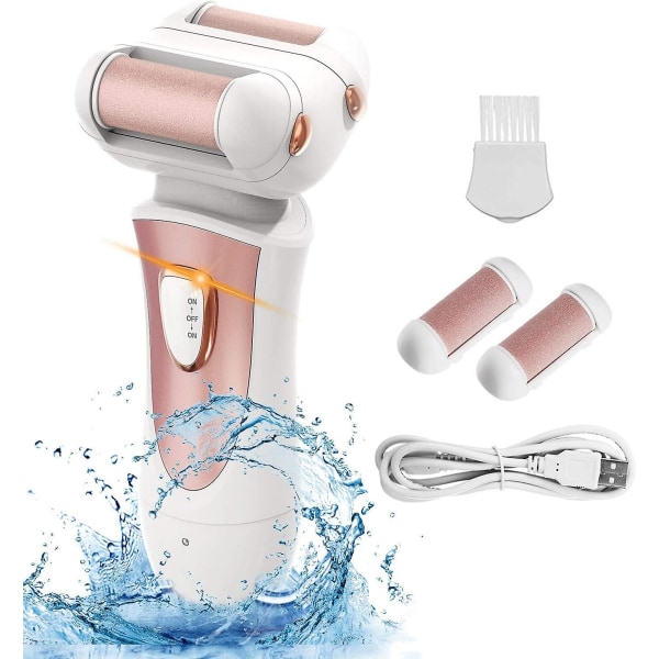 Electric Foot File, Waterproof Usb Charging Foot File, Professional Pedicure With 2 Rollers