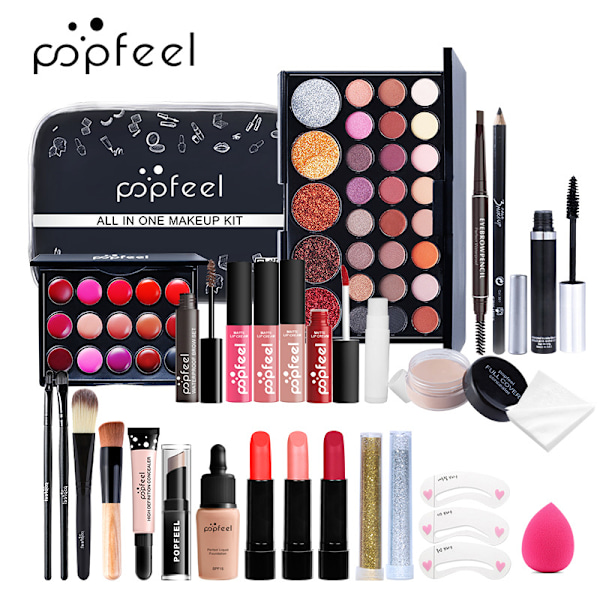 POPFEEL Makeup-set för Nybörjare, Makeup för Flickor KIT004 27pcs