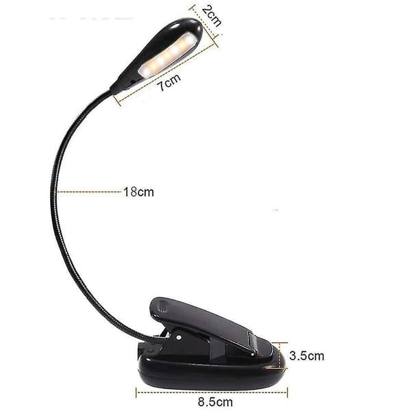 Led-lukulamppu, kirjanpidinlamppu, USB-ladattava