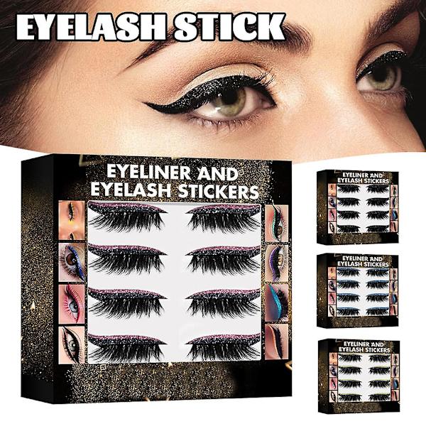 Färgglada eyeliner-ögonfransdekaler, självhäftande falska ögonfransar, konstgjorda förlängningsögonfransar blue