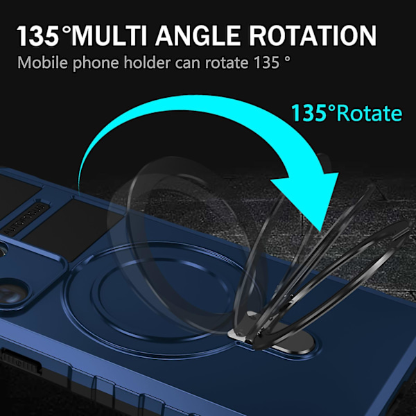 Samsung Galaxy S24 Ultra -magneettinen jalustakotelo PC+TPU-puhelinkotelo, yhteensopiva MagSafen kanssa Blue