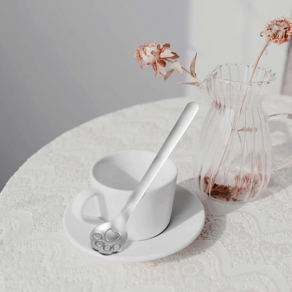 3 stk. kaffeskeer, røreskeer, kattepote-skeer, si i rustfrit stål