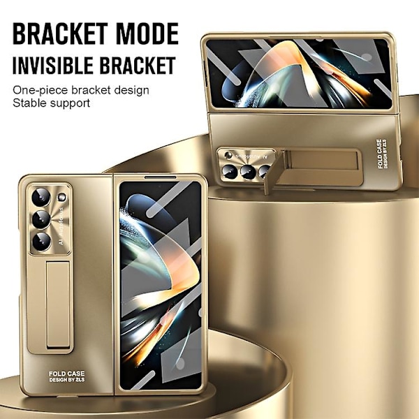 Samsung Galaxy Z Fold5 5g -integroitu Ag Matte -taittuva matkapuhelinkotelo kynälokerolla Champagne Gold