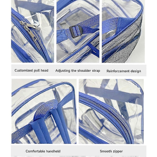 Genomskinlig ryggsäck Vattentät Transparent Bokväska Casual Daypack Se Genom Skolväska För Barn, flickor, pojkar, tonåringar, vuxna Gray Small