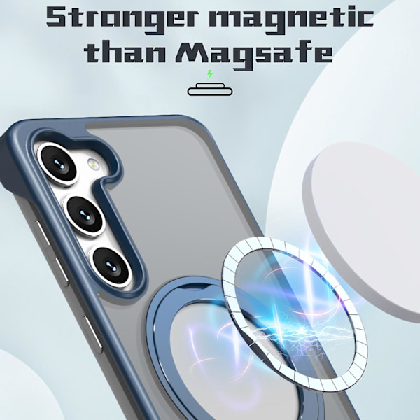 Til Samsung Galaxy S23+ Magnetisk Telefon Etui Tpu+akryl Rammeløs Cover Blue