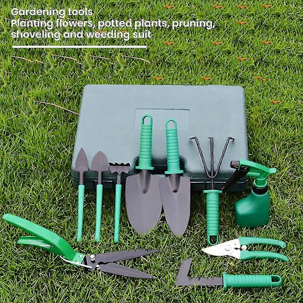 5/10 kpl Puutarhatyökalusetti Liukumaton kahva Puutarhakäsityökalusetti kantolaukulla puutarhanhoidon ystäville Green 5 piece set