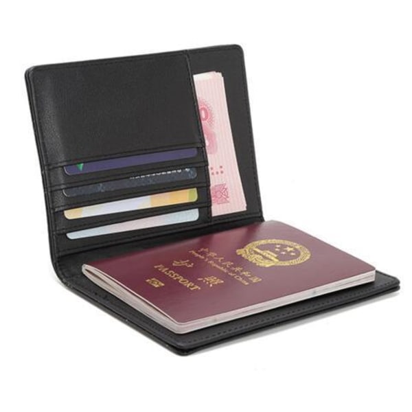 Passportskydd i PU-läder, svart