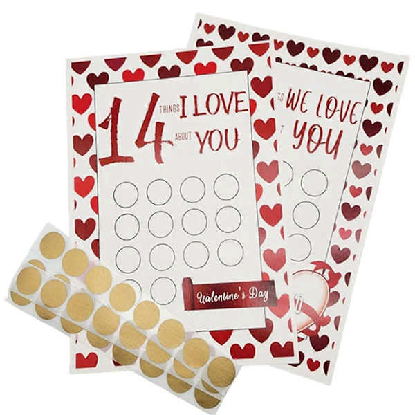 14 Ting Scratch Off Kalender Valentinsdag Nedtælling Håndværk til Børn, Tilpasset Datter