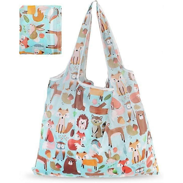 Sammenfoldelig miljøvenlig indkøbspose, vandtæt tote indkøbspose genanvendelig indkøbspose dagligvarer indkøbspose stofposer til indkøb rejse picnic Fox