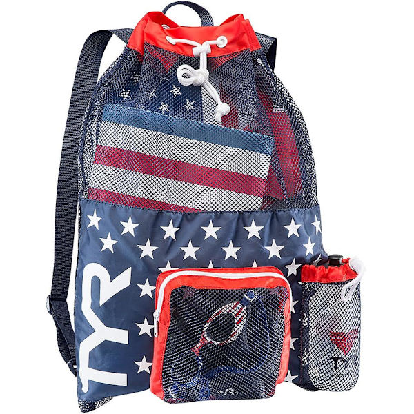 Stor Mesh Mummy Rygsæk Red/White/Blue