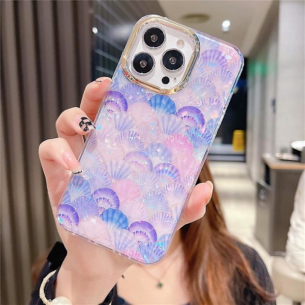 For iPhone 13 Pro-deksel Elektroplettering Linse Ramme PC+TPU IMD Telefondeksel Y8 Purple Shell