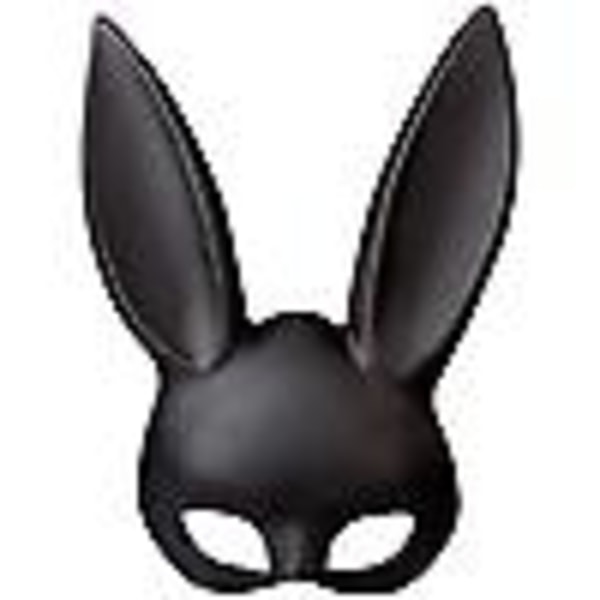 Bunny Mask Sort Maske Bunny Eye Mask Med ører Bunny Mask Til Halloween Fest Cosplay Dress Up