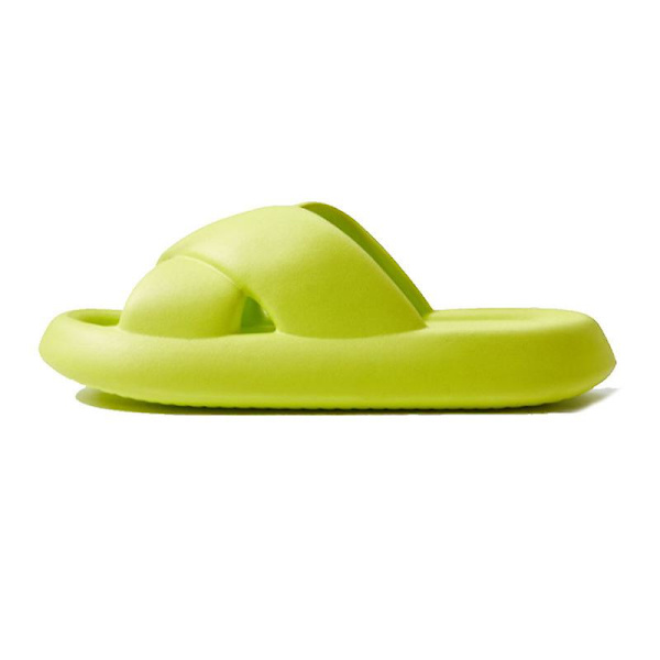 Pude Slippers til Kvinder og Mænd - Anti-Skridsikker, Hurtigttørrende Bruse-Slides, Badeværelsessandaler, Ultra-Pude, Tyk Sål green 38 to 39