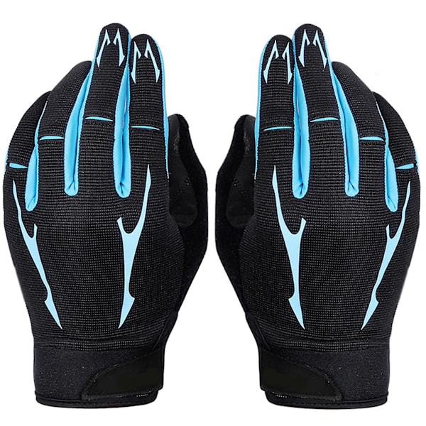 1 par udendørs cykling MTB skridsikre vindtætte touch screen fuld finger handsker Blue M
