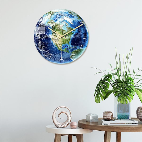 Luminous Earth Väggklocka Akrylmaterial Tyst Heminredning Väggklocka B
