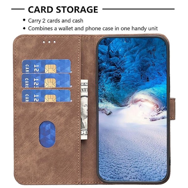 Mobiltelefonskal i rutiga, präglad läder för Samsung Galaxy S24+ 5g Brown
