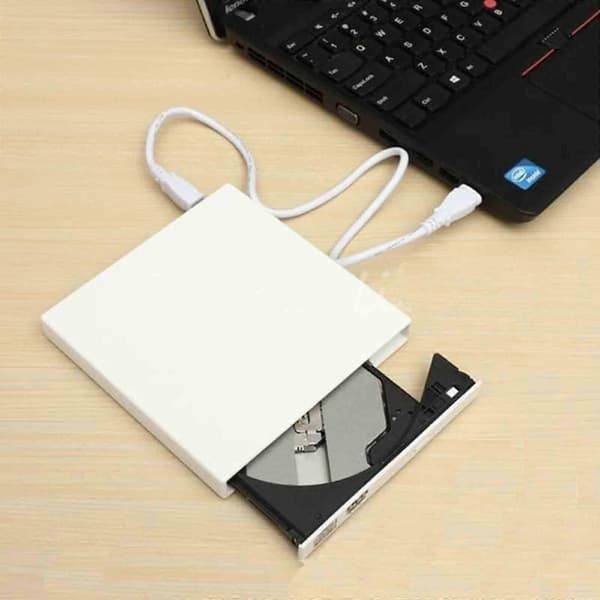 Extern CD/DVD-enhet för Laptop, USB 2.0 Extern DVD-enhet Bärbar DVD-spelare White
