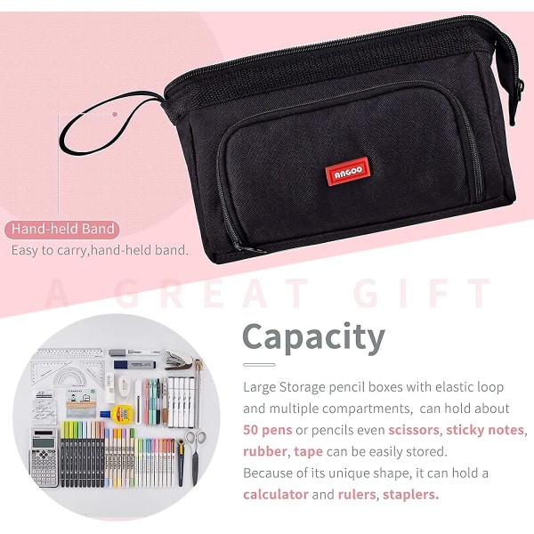 Pencil Case Large Capacity Pencil Pouch Handheld Pen Bag Cosmetic Portable Gift For Office School Teen Girl Boy Men Women Adult