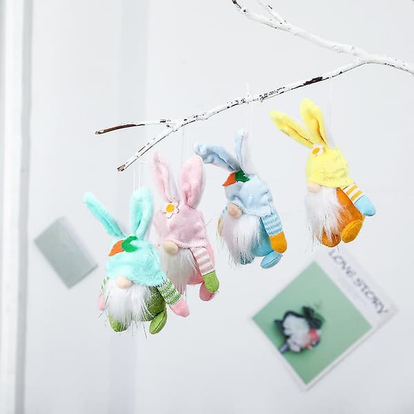 Påskkanin-tomte Plyschdocka Heminredning Påskpynt Pink