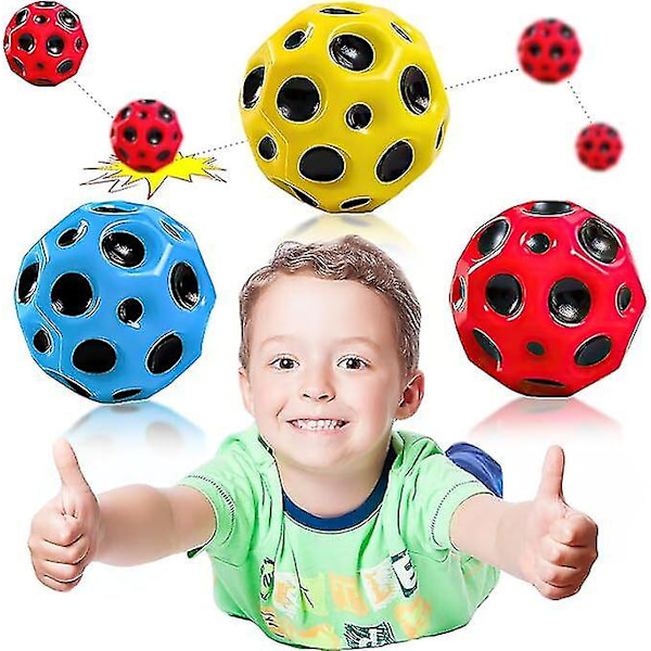 Astro Jump Ball Set - Hoppbollar i gummi med poppande ljud för barns lek utomhus 3pcs