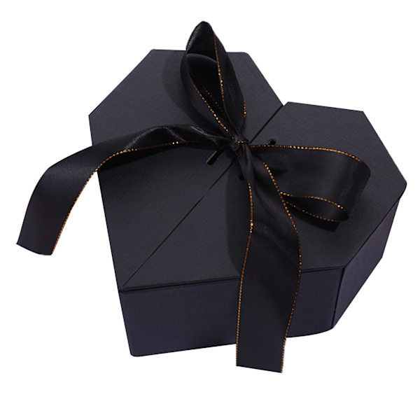 Presentförpackning Attraktiv DIY Ljus Färg Romantisk Hjärtformad Snack Förvaringslåda för Bröllop Black