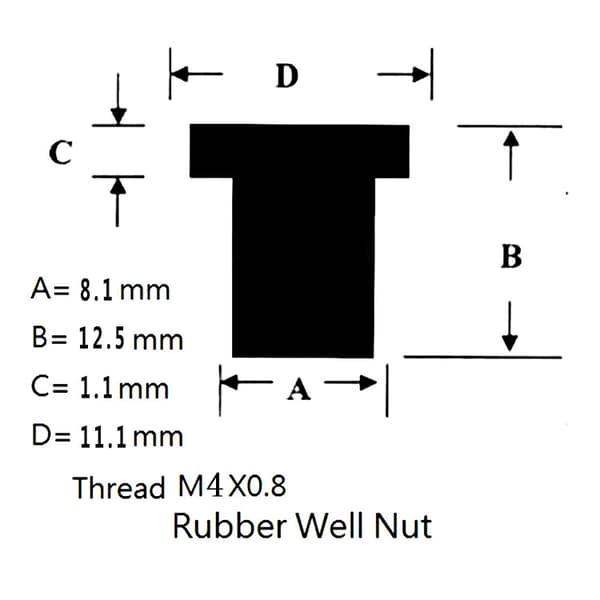 Metrisk M4 M5 M6 Gummi Brønnmutter 4/5/6mm Universal Motorsykkel Vindskjerm Mutter Messingmutter M4 10PCS