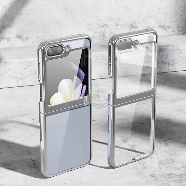 Til Samsung Galaxy Z Flip 6 Transparent Etui, Krystalklar Slank Platering Stødsikkert Beskyttende Cover Til Samsung Galaxy Z Flip 6 Silver
