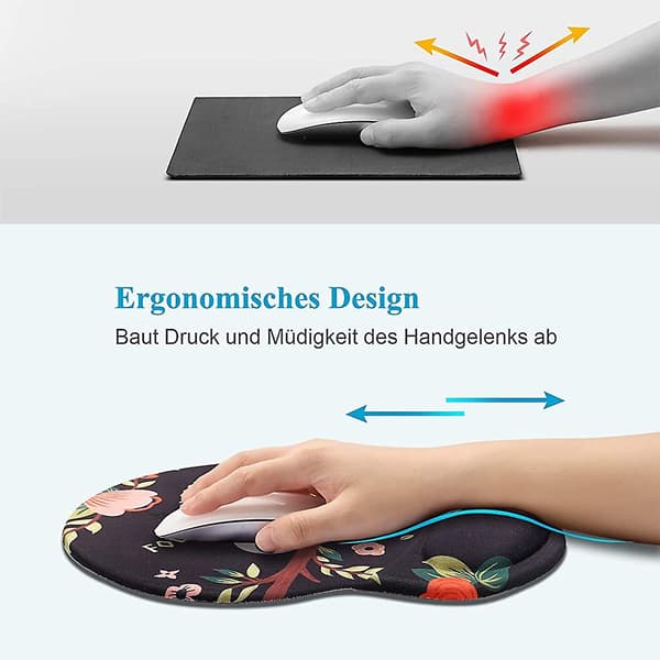 Ergonomisk Musmåtte med Håndledsstøtte Sød Mønster