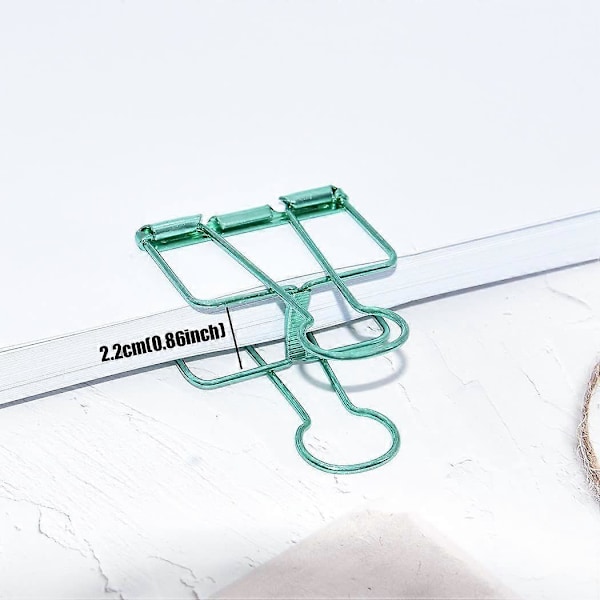 Ekstra store papirclips, hule, lange clips 3,2 cm, flere farver, store papirklemmer til kontorartikler (10 stk.) (D-V2) green