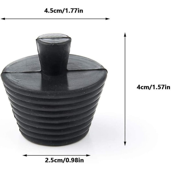 4 universal silikonisen kylpyhuoneen pesualtaan tyhjennystulpan set (2 mustaa ja 2 harmaata)