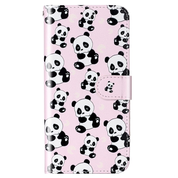 For Oppo A79 5g / A2 5g Etui Pu Lær+tpu Mønster Trykt Flip Stativ Telefonbeskytter Panda