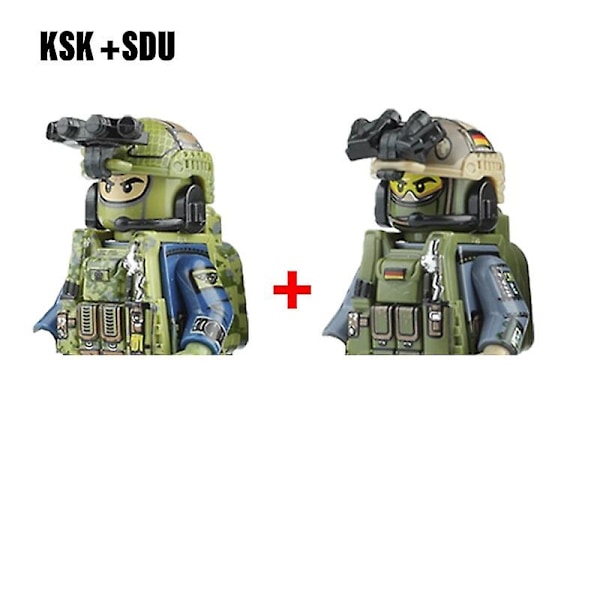 Militære byggeklosser Soldatfigurer Gaver Leker Våpen Pistoler Spesialstyrke SWAT Arm Vest Hjelm Eksplosjonssikker Klær MOC   Fingerferdighetsspill Seal Delta--2pcs