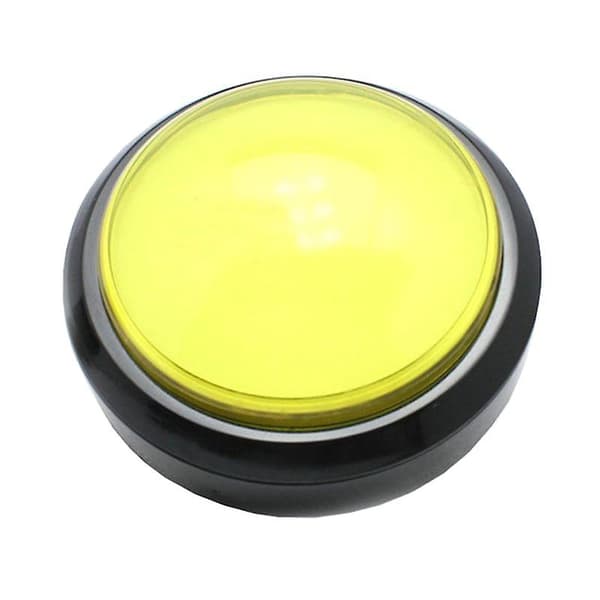 100mm Stor Rund Trykknapp LED-belyst med Mikrobryter for DIY Arcade Yellow