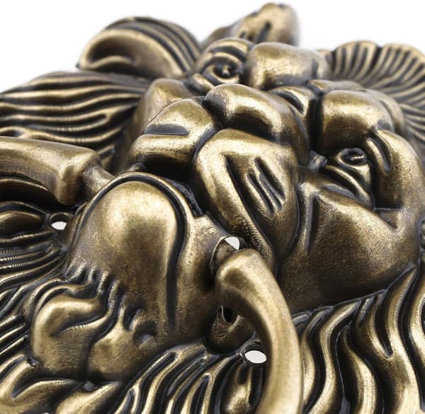 15.8cm Antikk Bronse Design Tigerhode Dørhammer Erstatning for Inngangsdør
