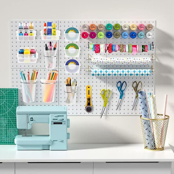 Pegboard-behållare Pegboard-koppar med krokar och öglor 12-pack, Pegboard-organiseringstillbehör, Pegboard T