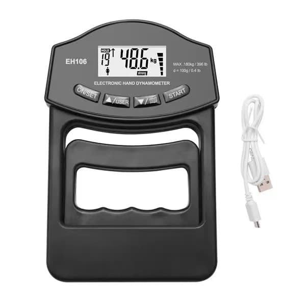 Gripstyrke-tester, 396 lbs / 180 kg Digital håndholdt dynamometer Grip Dynamometer USB LCD-skjerm Håndholdt dynamometer