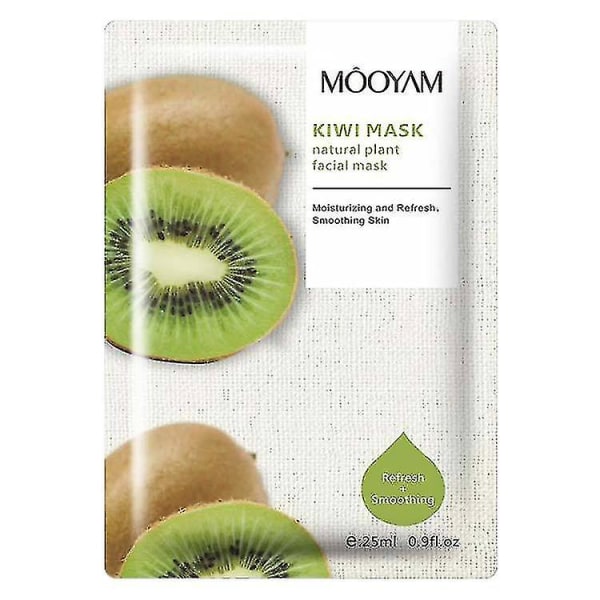 10pcs Mooyam Organic Fruit Mask Sheet Cleansing Hydrating Green Apple Kiwi Blueberry Patch Mask Kiwi Mask