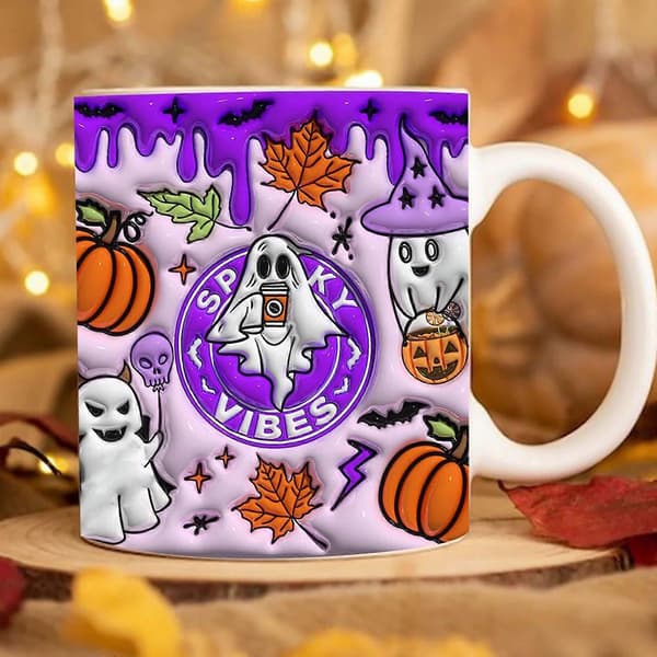 Ny läskig Halloween-kaffemugg Vattenmugg Halloween Pumpa C