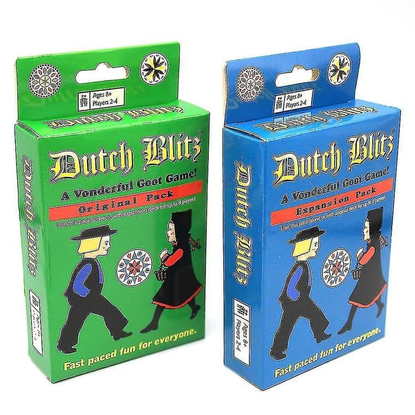 Dutch Blitz Dutch Blitz Basic Plus Utvidet Familiepartyspillkort Partyspillkort Spill Blue Extended Version