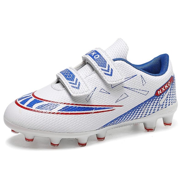 Kids Soccer Shoes Boys Girls Ankle Football Boots Grass Training Sport Footwear Sneakers Yj6210A White 35