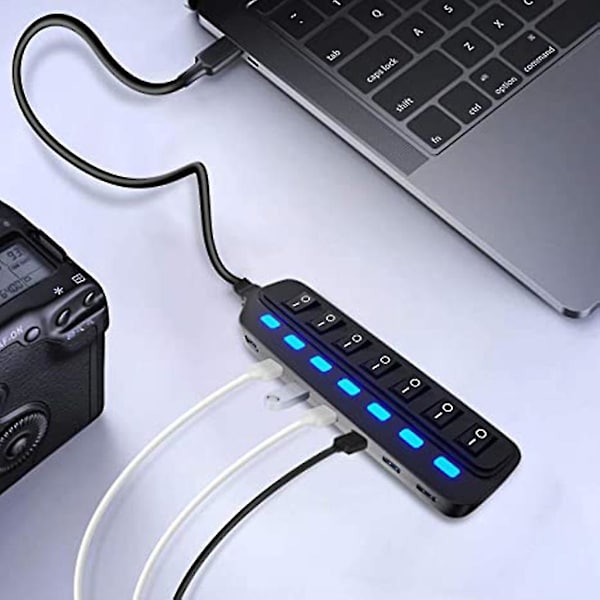 Usb2.0 Hub Multi-port Usb3.0 Hög hastighet Överföring 7-port Hub Splitter