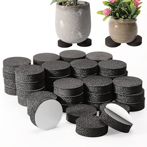 48 stk. Plant Pot Feet Heveunderlag Naturlig Skum Blomsterpotte Matte Usynlige Potteføtter for Tunge Uteplasser, Medium og Store