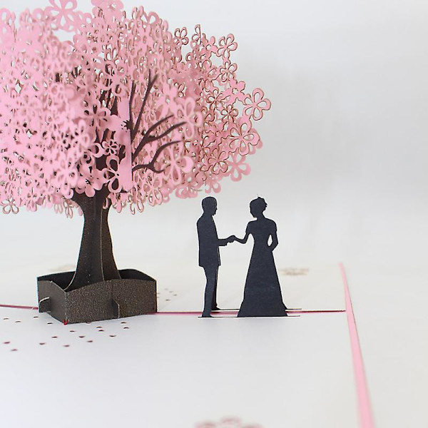 3D Pop Up-kort Körsbärsblomman Älskare Fru Anniversary Card