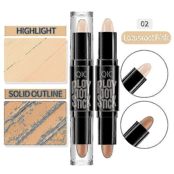 3-pak Dobbeltsidet Højlys- og Konturmakeup-stik Sæt til 3D Ansigtsformning Kropsmakeup