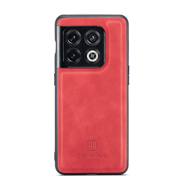 Dg.ming M1-serie til Oneplus 10 Pro 5g Magnetisk adsorption 2-i-1 pung Pc+tpu+pu læder telefon drop-proof etui med kickstand Red