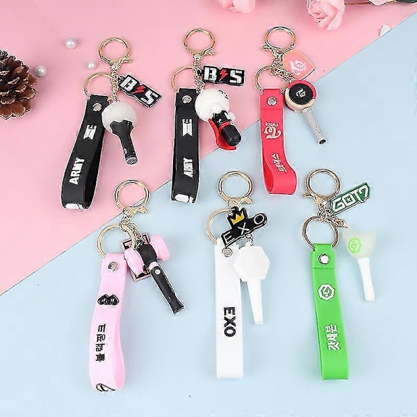 1 stk Kpop Bts Twice Nct Exo Blackpink Got7 Lysstav-Smykke Nøkkelring Lanyard N4