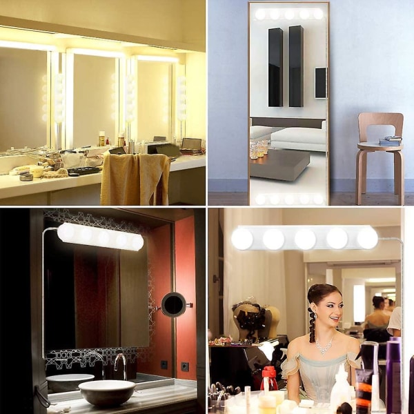 Turhamaisuus peilivalo, USB-LED-peililamppu 5 led-polttimolla 3 väritilaa kylpyhuoneen meikkipeilin valaistukseen
