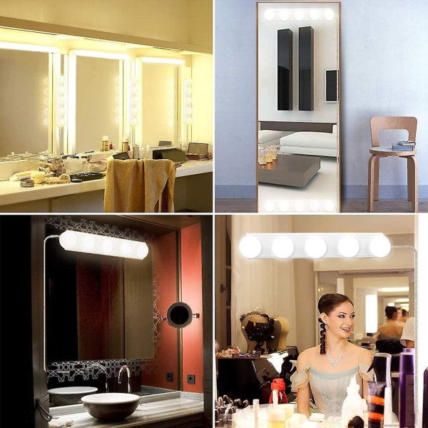 Vanity Mirror Light, Usb Led Mirror Light Lamp With 5 Led Bulbs 3 Color Modes For Bathroom Vanity Mirror Lighting