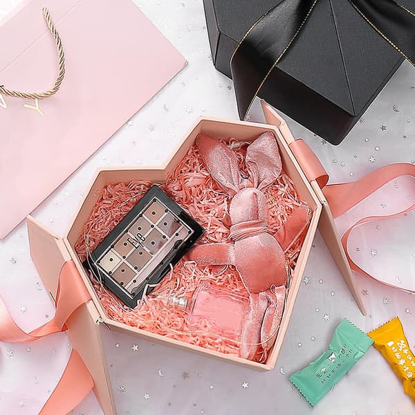 Eksplosionsboks Kreativ DIY Hjerteformet Gave Overraskende Scrapbogsboks til Gave Pink